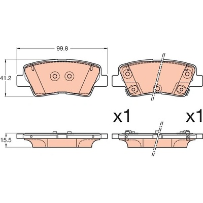 TRW Sada brzdových platničiek kotúčovej brzdy GDB3594