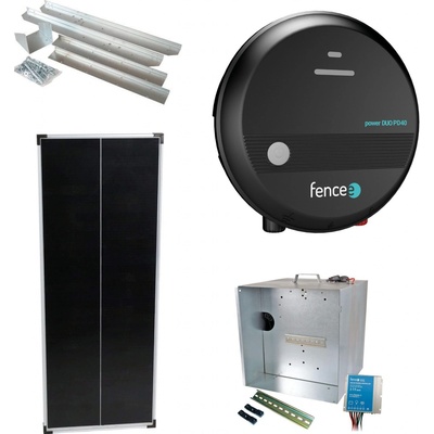 Fencee Premium sada solární ohradník - Kompletní přenosná schránka + 4J zdroj, panel 100 W