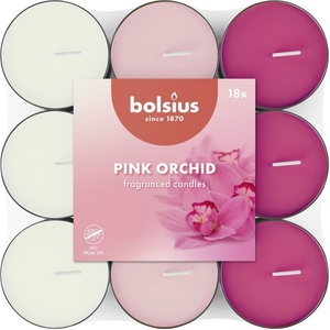 Bolsius Bolsius Polska Sprzedaż sp. z o. o. Чай Bolsius Розова орхидея базов, в трицветен микс, ароматни свещи 18 бр