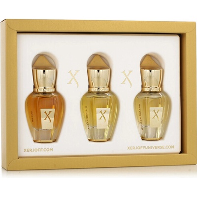 Xerjoff Discovery Set III: Naxos EDP 15 ml + Alexandria II Parfum 15 ml + Golden Dallah Parfum 15 ml darčeková sada
