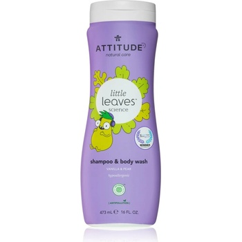 ATTITUDE Little Leaves Vanilla & Pear детски миещ гел и шампоан 473ml