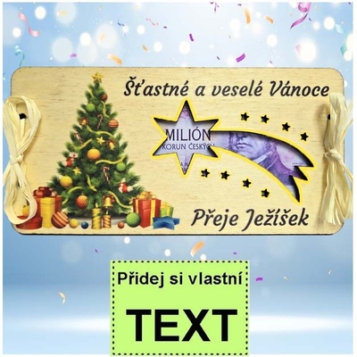 Bezvadný dárek Dřevěná vánoční barevná obálka na peníze 3 – Zboží Dáma