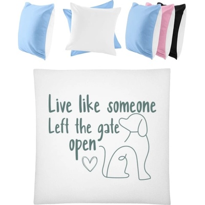 Darčeky PrintEQ Farebný Vankúš Dizajn s motívom psíka Biela Nebeská modrá 40x40