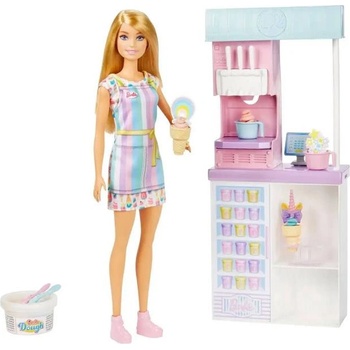 Mattel Детски комплект за игра, Кукла Barbie с магазин за сладолед, 30 см, 1710288