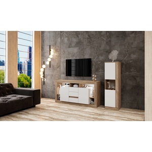 Bogdan Furniture G Секция Мебели Богдан Clasic lux 911-923, Бяло гладко с Дъб суров К105