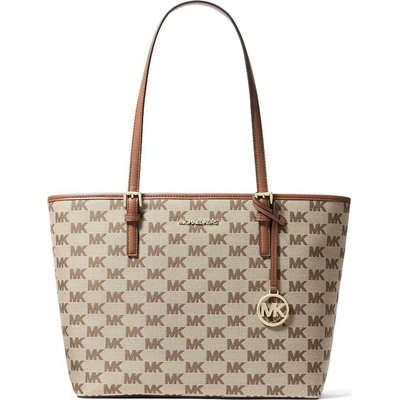 Michael Kors plátěná kabelka přes rameno logo hnědá