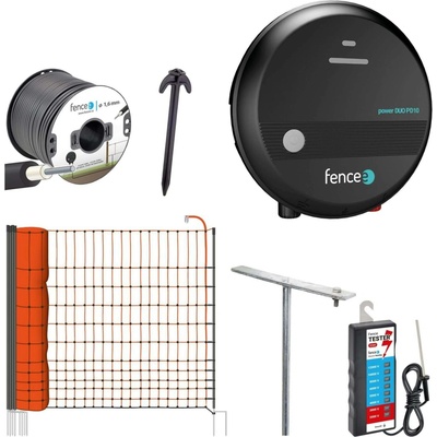 fencee Sada elektrického ohradníku pro drůbež - ochrana proti lišce, kuně, kočce - DUO zdroj - síť 50 m, 112 cm