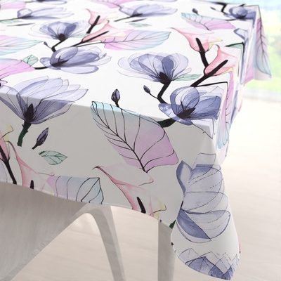 Biante bavlna čtvercový ubrus Sandra SA-333 Velké květy magnolie a kaly 110x110cm