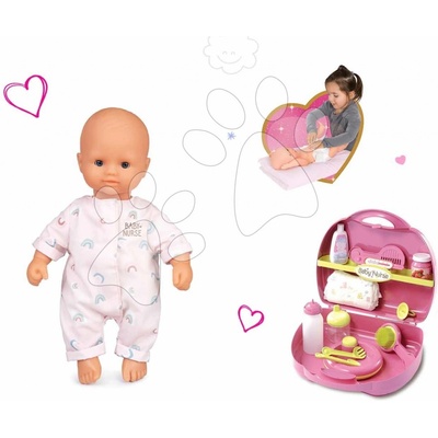Smoby zlatá 32 cm Baby Nurse Smoby + přebalovací set pro panenku Baby Nurse v kufříku 220100-16