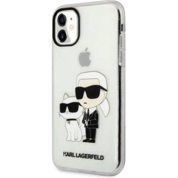 Púzdro Karl Lagerfeld IML Glitter Karl a Choupette NFT iPhone 11 čiré