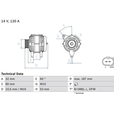 BOSCH 0 986 046 520 generátor (0986046520)