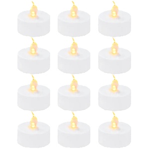 Bambu Lab LED Flame Tea Light Candle Set Warm Yellow - 12 броя (B-KC008)