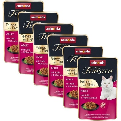 Animonda Vom Feinsten Cat Adult teľacie a kuracie filety 6 x 85 g