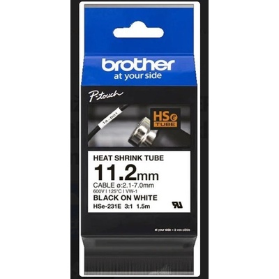 BROTHER HSE231E čierna tlač biely podklad 11.2 mm 1,5 m