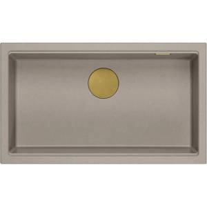 Quadron Композитна вградена мивка Quadron Logan 110 бежово-злато 76x44 см (HQD7644U4_PVDG1_I) Мивка за вграждане