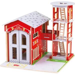 Bigjigs Toys Дървена играчка Bigjigs - Градска пожарна (JT156)