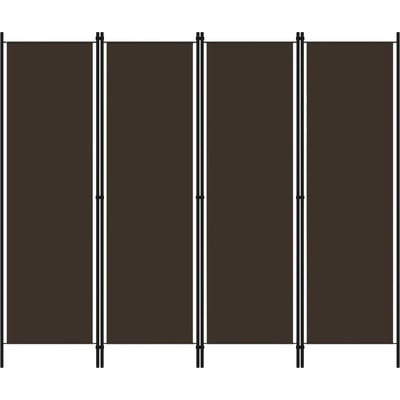vidaXL 4dílný paraván hnědý 200 x 180 cm 320720