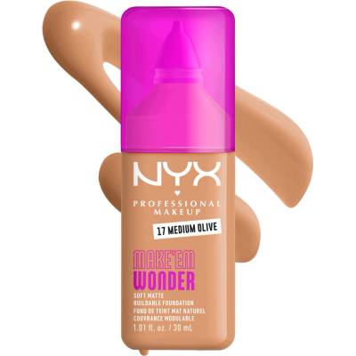 NYX Professional Makeup Make ‘Em Wonder lehký matující make-up 17 Medium olive 30 ml