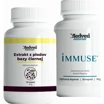 Medveď natural IMMUSE Extrakt z plodov bazy čiernej 30 kapsúl