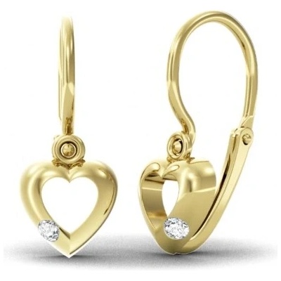 Couple, Dětské náušnice Mimi, žluté zlato se zirkonem, 585-66-3-0518.0Z00.0.00.001.14