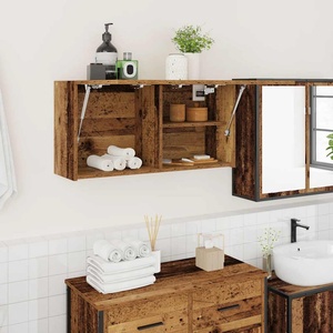 vidaXL Стенен шкаф за баня, старо дърво, 80x25x40 см, инженерно дърво (860092)