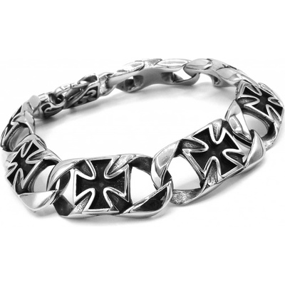 Steel Jewelry náramek masivní maltézský kříž z chirurgické oceli NR230901
