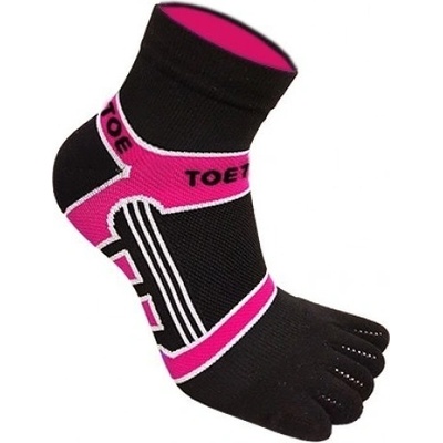 ToeToe RUNNERS COLOR běžecké kotníkové prstové ponožky 1 pár Černá / Růžová