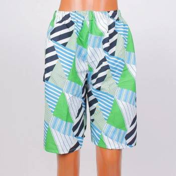 Image 1 of Мъжки шорти с шарен десен в зелено, синьо и бяло