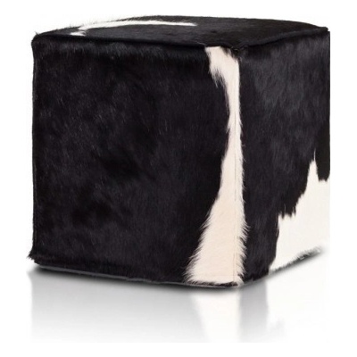 Ecopuf Taburetka - CUBE - PREMIUM hovězí kůže B1