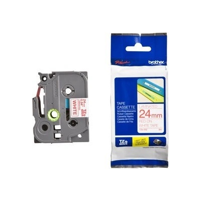 Brother TZ-252 / TZe-252, 24mm x 8m, червен печат/бял фон, оригинална лента (TZE252)