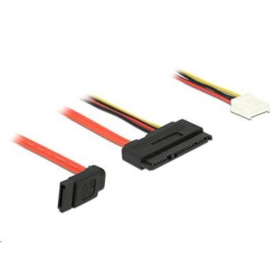 Delock 84852 SATA-kábel, 6 Gb/s, 7 tűs csatlakozóhüvely + 4 tűs Floppy-csatlakozóhüvely (5 V + 12 V) > SATA 22 tűs csatlakozóhüvely, egyenes, 30 cm (84852) (84852)