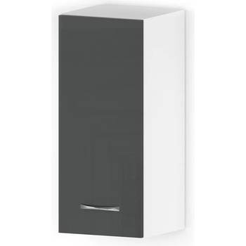 Голд - Аполо Горен кухненски шкаф с 1 врата и рафт Алис g23 30 см антрацит гланц