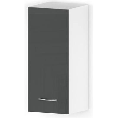 Голд - Аполо Горен кухненски шкаф с 1 врата и рафт Алис g23 30 см антрацит гланц