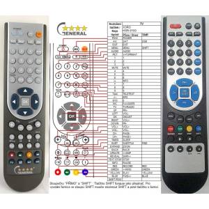 GENERAL XORO HRS-9100 - съвместимо дистанционно управление на марката General (HRS-9100) Дистанционно