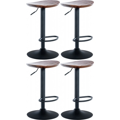 Design-Shop Skelde čierna / masívne drevo / Orech 4 ks