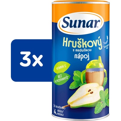 Sunar rozpustný nápoj hruškový s meduňkou 3 x 200 g