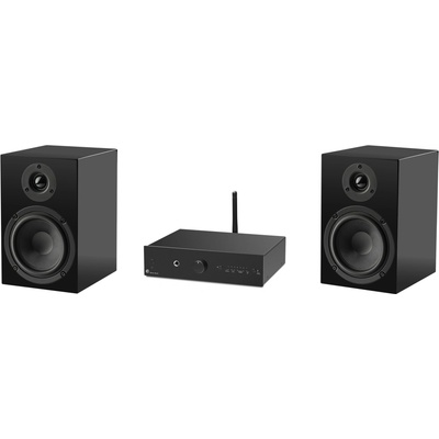 Pro-ject Easy Set - Stereo set zesilovače a reproduktorů, bílá / stříbrná
