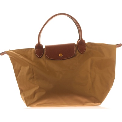 Longchamp Hnědá látková kabelka s koženými detaily Hnědé