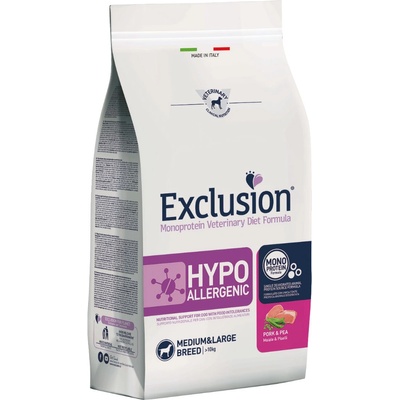 Exclusion 2x12kg Суха храна за кучета Exclusion Diet Hypoallergenic Medium/Large Adult със свинско месо и грах
