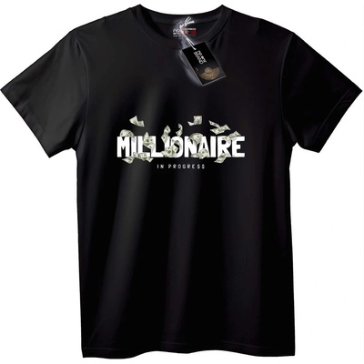 NOONEBRAND Тениска Милионер в Прогрес - 2XL, Black