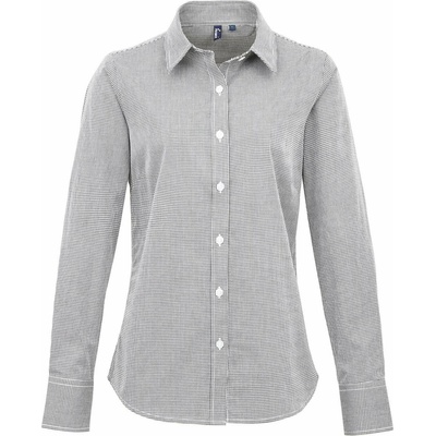 Premier Workwear Gingham PW320 s drobným kostkovaným vzorem bílá černá