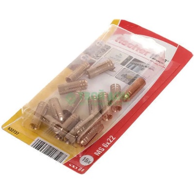 Fischer МЕСИНГОВ ДЮБЕЛ Ф6Х22ММ 15 БР. fischer ms (4048962218527)