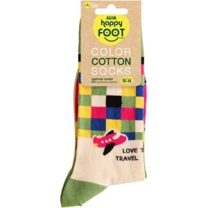 AGIVA Дамски чорапи Agiva Happy Foottopia, Памук, Зелени, 35-38 размер (AGIVA-125)