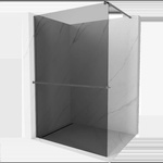 Mexen Kioto+ стена за душ с рафт Walk-in 110 x 200 cm, графит, четка сив цвят - 800-110-121-66-40 (800-110-121-66-40)