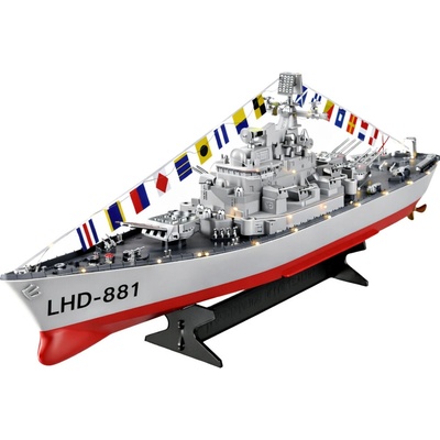 LeanToys RC letadlová loď válečná loď LED osvětlení 1:390