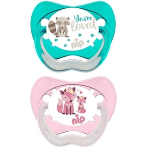NIP Каучукови залъгалки NIP - Family, Лисица и енот, 16-32 м, 2 броя (54000821310025) - ozone