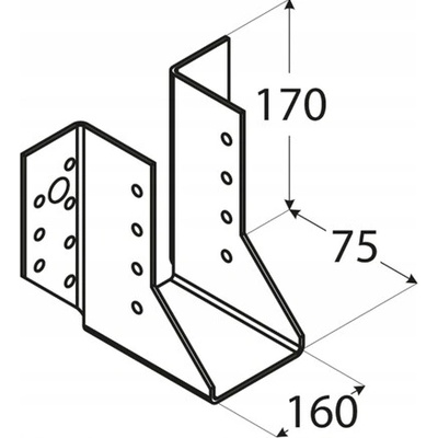 Domax 160x170x75x2,0 mm Trámová papuča vonkajšia WB38