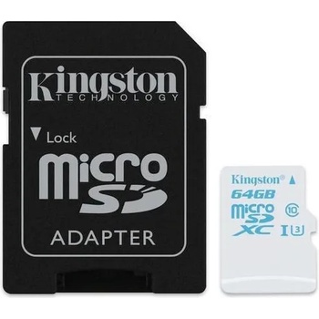 Kingston microSDXC 64GB Class 10 UHS-I U3 SDCAC/64GB