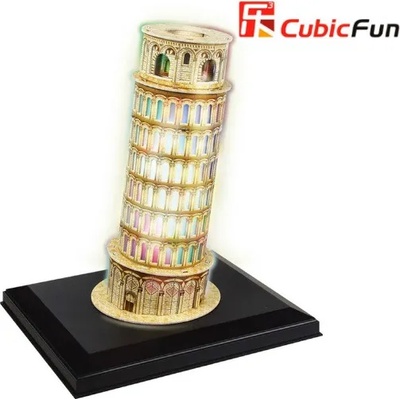 CubicFun 3D пъзел с LED светлини 15 части CubicFun - Кулата в Пиза (Италия)