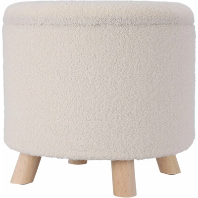Home Styling Collection Úložný kulatý čalouněný puf TEDDY, 40 × 37 cm, bílý
